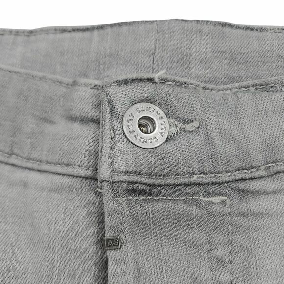All Saints Cigarette Skinny Jeans Mens 38x29 Gray Cotton Blend Button Fly Denim - Picture 13 of 14